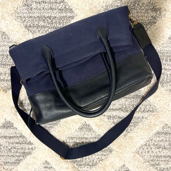 Barneys New York Canvas and Leather Bag - Picture 1 of 8